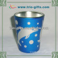 electroplate blue shot glass with dolphin design